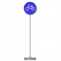 Знак дорожный "Велосипедная дорожка" 4.4 типоразмер 40 на стойке с основанием 3кг - fgospostavki.ru - Екатеринбург