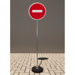 Знак дорожный "Въезд запрещен" 3.1 типоразмер 40 на стойке с основанием 3кг - fgospostavki.ru - Екатеринбург
