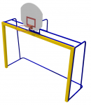 Ворота гандбольные с баскетбольным щитом, фермой, кольцом - fgospostavki.ru - Екатеринбург