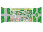 Доска магнитно-маркерная комбинированная, панорамная, трехэлементная "Дорожное движение в городе" - «ФГОС Поставки»