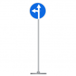 Знак дорожный "Движение прямо или налево" 4.1.5 типоразмер 40 на стойке с основанием 3кг - fgospostavki.ru - Екатеринбург