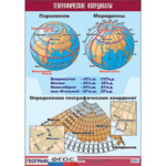 Таблица демонстрационная "Географические координаты" (винил 100*140) - fgospostavki.ru - Екатеринбург