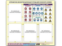 Стенд информационный "Правила техники безопасности в кабинете химии" (80х75, 4 кармана) - fgospostavki.ru - Екатеринбург