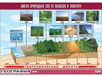 Таблица демонстрационная "Смена природных зон от полюсов к экватору" (винил 70*100) - fgospostavki.ru - Екатеринбург