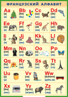 Таблица "Французский алфавит в картинках (с транскрипцией)" (100х140 сантиметров, винил) - «ФГОС Поставки»