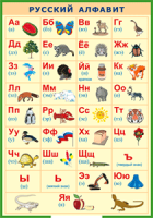 Таблица "Русский Алфавит в картинках" (100х140 сантиметров, винил) - «ФГОС Поставки»