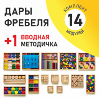 Игровой набор Дары Фребеля 14 модулей с методическим пособием (1 книга) - fgospostavki.ru - Екатеринбург