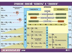 Таблица демонстрационная "Сравнение понятий изомер и гомолог" (винил 70x100) - fgospostavki.ru - Екатеринбург