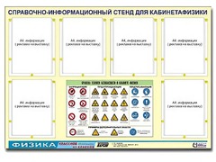 Стенд информационный "Правила техники безопасности в кабинете физики" (80х110, 6 карманов) - fgospostavki.ru - Екатеринбург