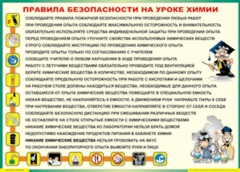 Таблица "Правила безопасности на уроке химии" (100х140 сантиметров, винил) - fgospostavki.ru - Екатеринбург