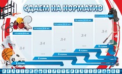 Стенд "Сдаем на норматив" Вариант 1 - fgospostavki.ru - Екатеринбург