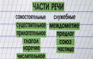 Набор магнитных карточек "Части речи" (фон зелёный) - fgospostavki.ru - Екатеринбург