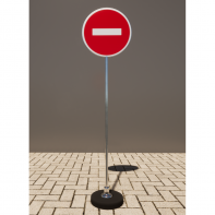 Знак дорожный "Въезд запрещен" 3.1 типоразмер 40 на стойке с основанием 3кг - fgospostavki.ru - Екатеринбург