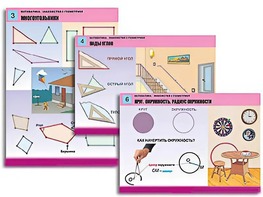 Комплект таблиц "Математика. Знакомство с геометрией" (6 таблиц, формат А1, ламинированные) - fgospostavki.ru - Екатеринбург