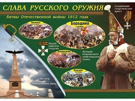 Таблица демонстрационная "Слава русского оружия" (винил 100*140) - fgospostavki.ru - Екатеринбург