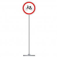 Знак дорожный "Движение на велосипедах запрещено" 3.9 типоразмер 40 на стойке с основанием 3кг - fgospostavki.ru - Екатеринбург