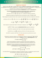 Таблица "Квадратные уравнения" (100х140 сантиметров, винил) - fgospostavki.ru - Екатеринбург