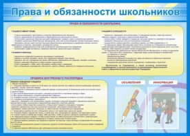 Стенд "Права и обязанности школьников" - fgospostavki.ru - Екатеринбург