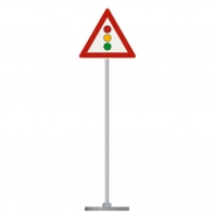 Знак дорожный "Светофорное регулирование" 1.8 типоразмер 40 на стойке с основанием 3кг - fgospostavki.ru - Екатеринбург